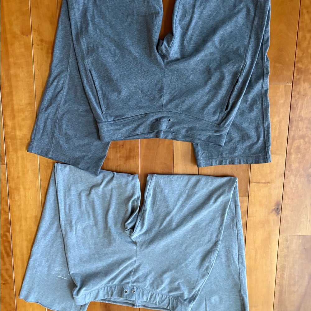 Two Pairs of Danskin Gray and Charcoal Lounge Athletic pants Super Comfortable